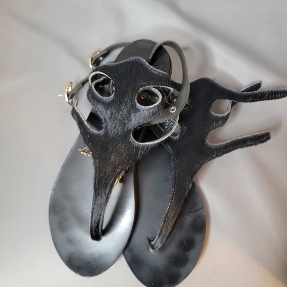 Ancient Greek Sandals Shoes - Ancient Greek Sandals with Calf Hair Size 36